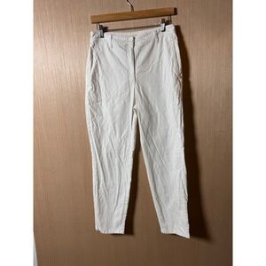 Eileen Fisher White Organic Cotton Blend Pants Size 6 Casual Career